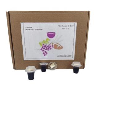 Imagem de Kit Santa Ceia Suco e Pão caixa 48 unidades - Ferreira cálices