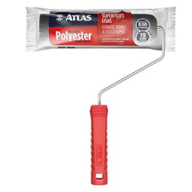 Imagem de Kit 3 rolo de pintura espuma poliester 15cm cabo plástico atlas