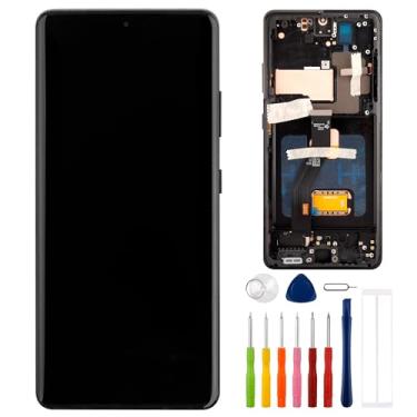 Imagem de E-yiiviil Tela digital OLED compatível com Samsung Galaxy S21 Ultra 5G SM-G998B SM-G998U Tela LCD sensível ao toque de 6,8 polegadas com ferramentas que suportam impressão digital (com moldura)