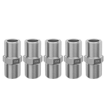 Imagem de BOLUBOYA NPT macho - DERPIPE Aço Inoxidável 304 Encaixe de tubulação rosqueada para kit de fermentação, aplicação de tubulação doméstica (1/8" × 1/20.3 cm (5 peças))