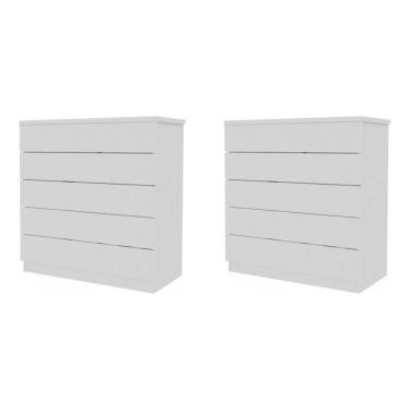 Imagem de Kit 2 Cômodas 5 Gavetas Neve Espresso Móveis Neve
