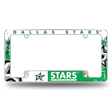 Imagem de Rico Industries Moldura de placa automotiva NHL Dallas Stars Primary 30,48 cm x 15,24 cm cromada para carro/caminhão/SUV