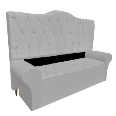 Imagem de Conjunto Cabeceira King Casal e Baú 195cm Calçadeira Estofado (Suede Cinza Claro)