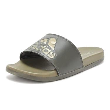 Imagem de adidas Sandália Adilette confortável unissex para adultos, Shadow Olive/Olive Strata/Olive Strata, 18 Women/17 Men