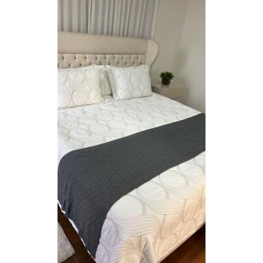 Imagem de Kit Peseira Manta Tricot Sala Cama Queen Sofá 230x60cm Veneza + 2 capa