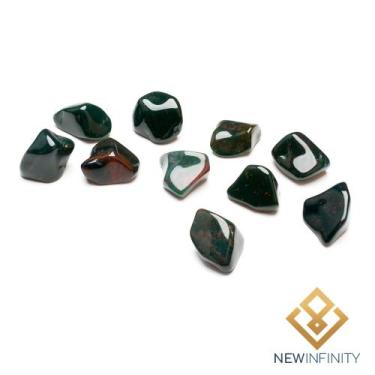 Imagem de 10 Pedras Roladas de Jaspe Sanguíneo Rolada Cristal Natural 2cm Saúde 