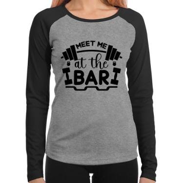 Imagem de Baby Look Raglan Meet Me At The Bar Manga Longa - Foca na Moda, Cinza,