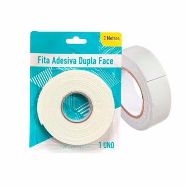 Imagem de Fita Adesiva Dupla Face 3 Metros Resistente Cola Autoadesiva P/ Quadro