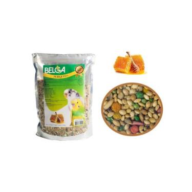 Imagem de 1 Ração Mistura para Passarinhos / Pássaro Periquitos Mel 500g - Belga
