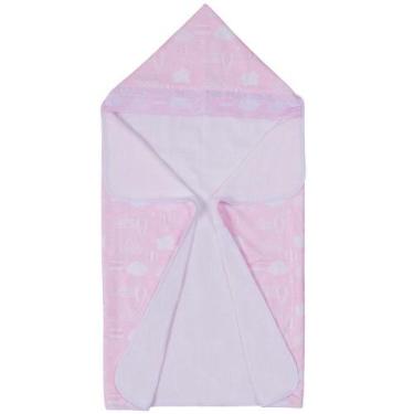 Imagem de Toalha de Banho Bebê Ursa Balão Rosa com Capuz - Miguel Baby