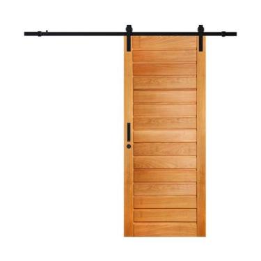 Imagem de Porta de Correr AD01 em Madeira Maciça Tauari com Trilho de Alumínio M
