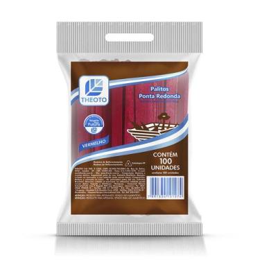 Imagem de Palito de Sorvete Ponta Redonda 100 Unidades - Theoto