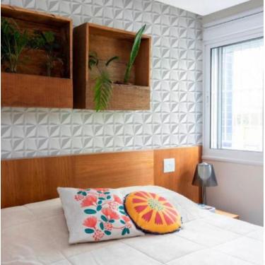 Imagem de Papel De Parede 3d Branco Adesivo Vinílico Lavável Colante 3METROS X 5