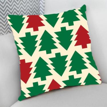 Imagem de Almofada Decorativa 40x40 Cheia p/ Natal Pinheiros de Natal - Deluzz