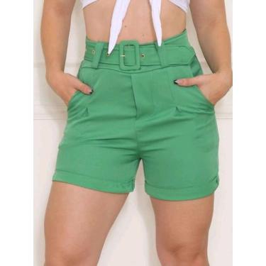 Imagem de shorts feminino alfaiataria social com cinto moda tendencia - M&K Shop