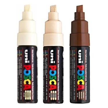 Imagem de Kit 3 Pocsa PC-8K Marrom, Bege e Marfim Traço: 4-8mm Uniball - Uni-bal