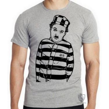 Imagem de Camiseta Charles Chaplin preso  Blusa criança infantil juvenil adulto 