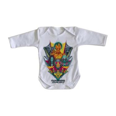 Imagem de body nenê criança roupa bebê manga longa Guardiões da Galáxia colorido