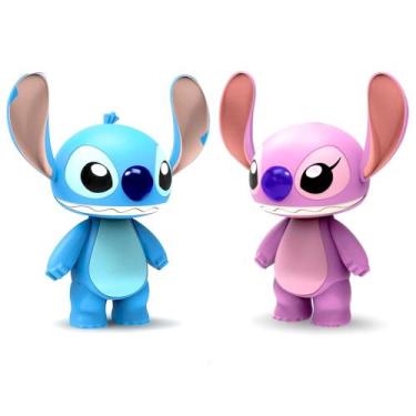 Imagem de Casal Boneco Lilo Stitch e Boneca Angel 23cm com comidinhas Abre e Fec