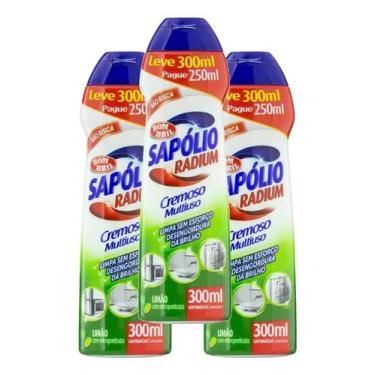 Imagem de Saponáceo Sapólio Radium Cremoso Limão 250ml Bombril Kit 3 - Bom Bril