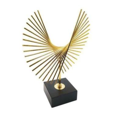 Imagem de Escultura Enfeite Design Moderno Maior Metal Dourado Luxo - LUXdécor