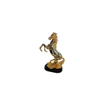 Imagem de Escultura Decorativa Cavalo Imponente Metal Dourado Formosa - LUXdécor