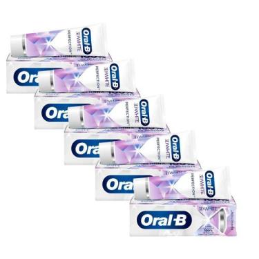 Imagem de Kit 5 Pasta De Dentes Oral-b 3d White Perfection Em Creme 102G