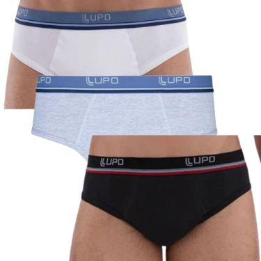 Imagem de Kit com 3 Cuecas Slip Adulto Algodão e Elastano Lupo - Conforto Diário