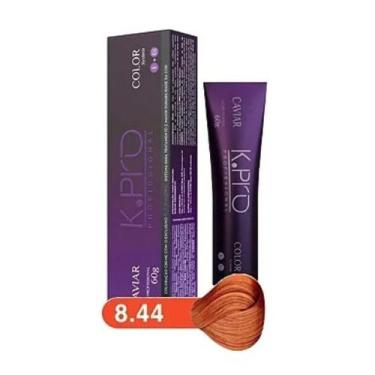 Imagem de Tintura Profissional K.PRO Caviar Color 8.44 Loiro Claro Cobre Intenso
