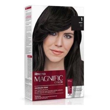 Imagem de Coloração Creme Magnific Color 1 Preto Amend