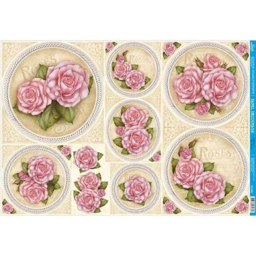 Imagem de Papel Decoupage Rosas Vintage 49x34,3 Pd-680 - Litoarte
