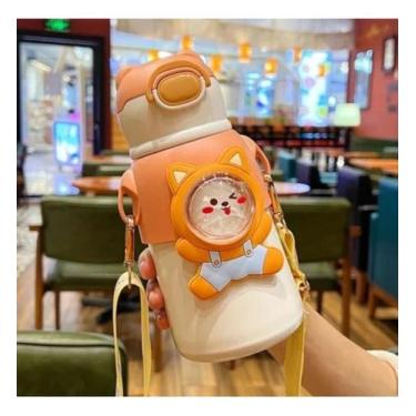 Imagem de Garrafa Termica Infantil 500mL 3D - garrafa de agua termica, Laranja