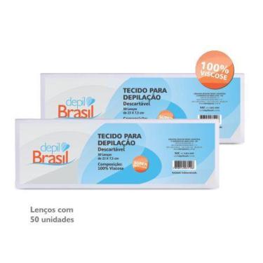 Imagem de Lenços para depilação e Protetor de Termocera Depil Brasil 50 unidades