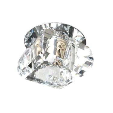 Imagem de Kit 11 Spot Cristal Embutir 8Cm Gesso Escritorio Corredor - Acende A L