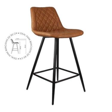 Imagem de Banqueta De Cozinha Baixa Petrópolis Pu Rivatti Marrom