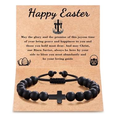 Imagem de Tarsus Cesta de Páscoa para adolescentes/meninos/crianças, pulseira cruzada, batismo, comunhão, confirmação, joias cristãs, presentes, average, Pedra, Sem Pedra Preciosa