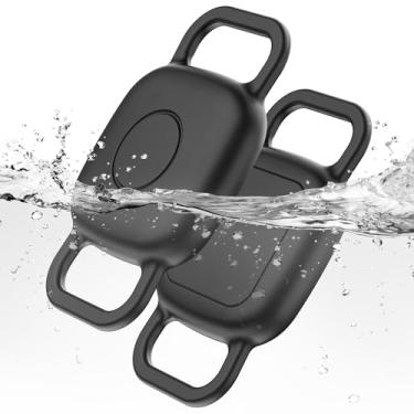 Imagem de DDJ Capa de coleira para cães Tile Mate Trackers, pacote com 2, capa de silicone, resistente a arranhões, preta