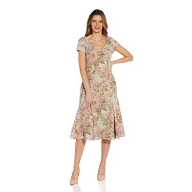 Imagem de Adrianna Papell Saia trompete feminina Matelasse Midi, Rosa Multi, 34