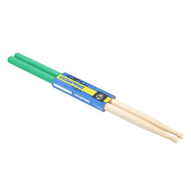 Imagem de PATIKIL Baqueta de madeira de bordo antiderrapante empunhadura para bengala de bateria 5A verde 1 par para percussão de instrumentos musicais de percussão