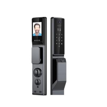 Imagem de Fechadura inteligente para porta, à prova d'água, wi-fi, aplicativo tuya, material de liga de alumínio, senha de impressão digital, fechadura inteligente com câmera(X6DL S 24 240)