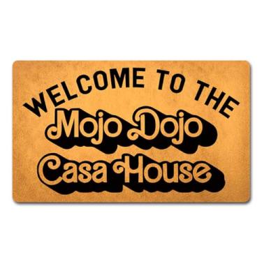 Imagem de Capacho engraçado de boas-vindas com traseira de borracha 45,7 cm (L) x 76,2 cm (C) Welcome to The Mojo Dojo Casa House Capacho engraçado para entrada Hello Monograma Tapetes para porta da frente