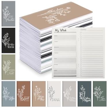 Imagem de Qilery Agenda de bolso a granel, 30 cadernos, rastreador de hábitos de 2024, presente para aluno, professor, funcionário, listar objetivos semanais, blocos de notas com citações inspiradoras