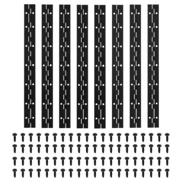 Imagem de PATIKIL Dobradiça de piano de 35,5 x 3,5 cm, pacote com 8, dobradiça contínua de aço inoxidável 304 com furos para porta de portão de piano, caixa de armazenamento de madeira, barco, armário, preto