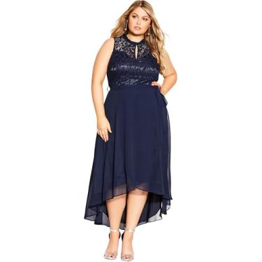 Imagem de City Chic Vestido plus size, vestido Hi Lo Lover azul-marinho, Azul marino, 54