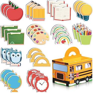 Imagem de Fulmoon Conjunto de 37 peças para guardar notas adesivas e ônibus escolar, 36 peças, régua de lápis, quadro-negro, em forma de coruja, autoadesivo, para alunos, sala de aula, escritório, lembrete