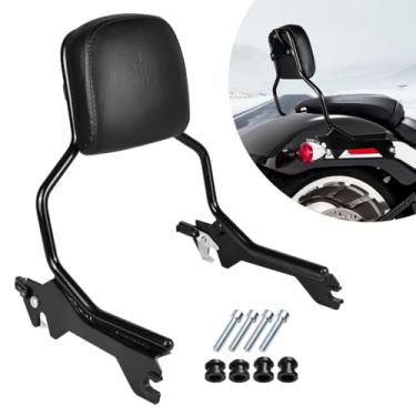 Imagem de DSISIMO Conjunto de ferragens de encaixe para apoio traseiro e encosto vertical do passageiro com apoio traseiro compatível com Harley Softail Fat Boy FLFB FLFBS Breakout FXBR FXBRS 2018-UP