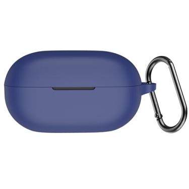Imagem de USTIYA Capa para fones de ouvido sem fio Beats Solo Buds, capa de proteção de silicone macio de corpo inteiro com chaveiro, acessórios para fone de ouvido Funda Carcasa (Azul)