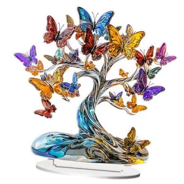 Imagem de rockible Decoração de mesa acrílica exclusiva, fácil instalação, decoração atraente para casa, sinal plano 2D para lareira de canto doméstico, 20 Cm X 20 Cm