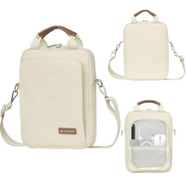 Imagem de Kailaien Bolsa para tablet de 7 a 9 polegadas, bolsa para iPad mini 6/5/4/3/2, Samsung Galaxy Tab A7 Lite 22.1 cm / Tab A 20.3 cm, Kindle 2022/10/9/8/7/6, eReader, com alça de ombro removível (bege)