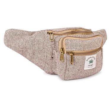 Imagem de Pochete de cânhamo para homens e mulheres, cintura ajustável e vários bolsos, bolsa de cintura e para todos os fins, Roxa, 16" x 2" x 6", Cinto